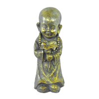 Buddha Figur Kind lachend mit Blume