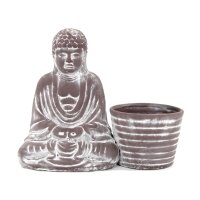 Buddha Figur mit Pflanztopf