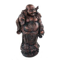 Buddha XL stehend lachend - kupfer