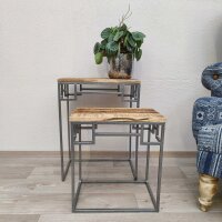 Beistelltisch mit Metallgestell 2er Set