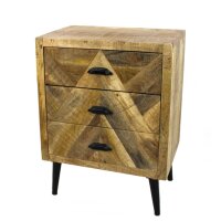 Holz Nachtschrank mit 3 Schubladen