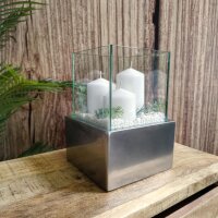 Kerzenhalter Metallic silber - Quadratisch