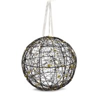 LED Kugel schwarz gold L &Oslash;25cm