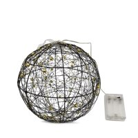 LED Kugel schwarz gold L &Oslash;25cm