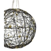 LED Kugel schwarz gold L &Oslash;25cm