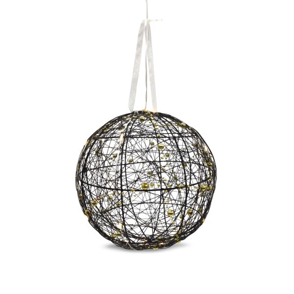 LED Kugel schwarz gold M &Oslash;20cm