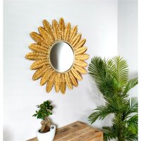 Spiegel mit Federn gold