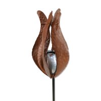 Rost Stecker Tulpe mit Edelstahlkugel