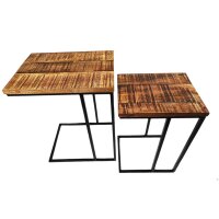 Mango Holz Couch Tisch Beistelltisch